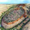 חומת העיר ירושלים בתק' בית ראשון. איור ליאונרדו גורביץ, ארכיון עיר דוד